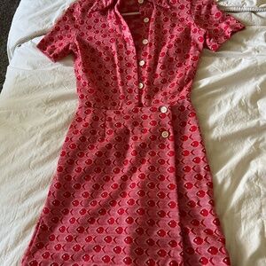 AUTHENTIC 1960's VINTAGE Red Dress, Brand: The Villager, Size 6 (XS/S)